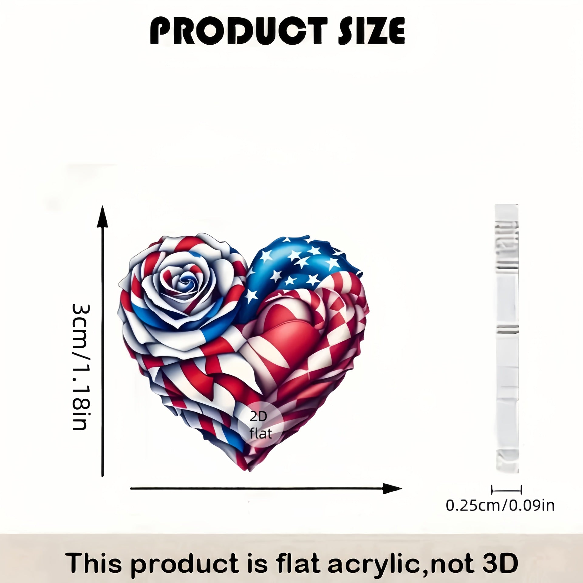 Wholesale 10pcs Acrylic earrings Independence Day heart-shaped rose earrings